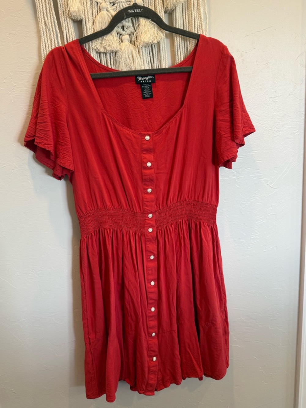 Wrangler Retro Red Pearl Button Dress